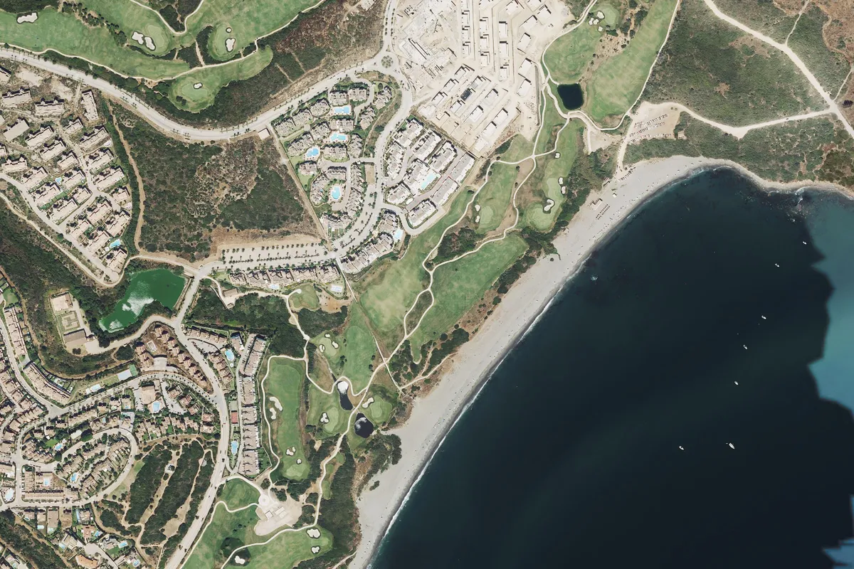 Aerial view of the golf course Alcaidesa Links Golf Resort
