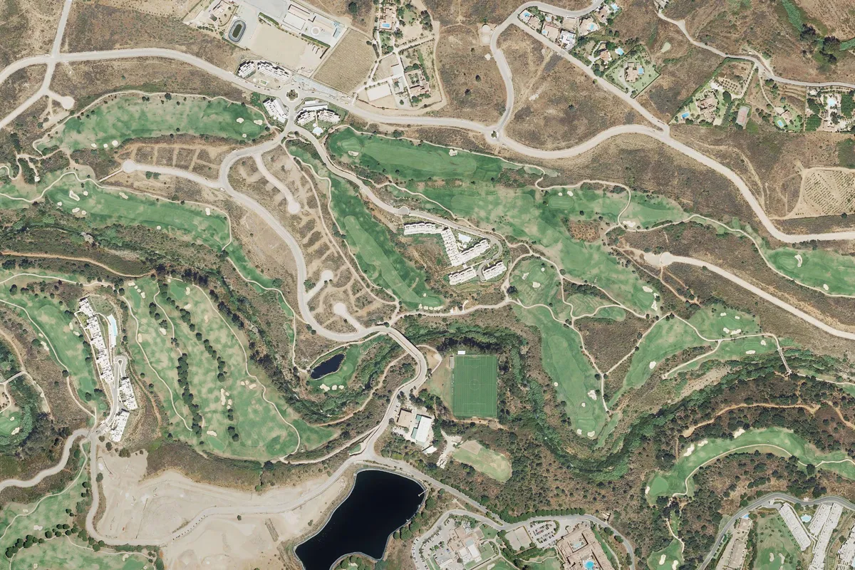 Aerial view of the golf course Campo Europa