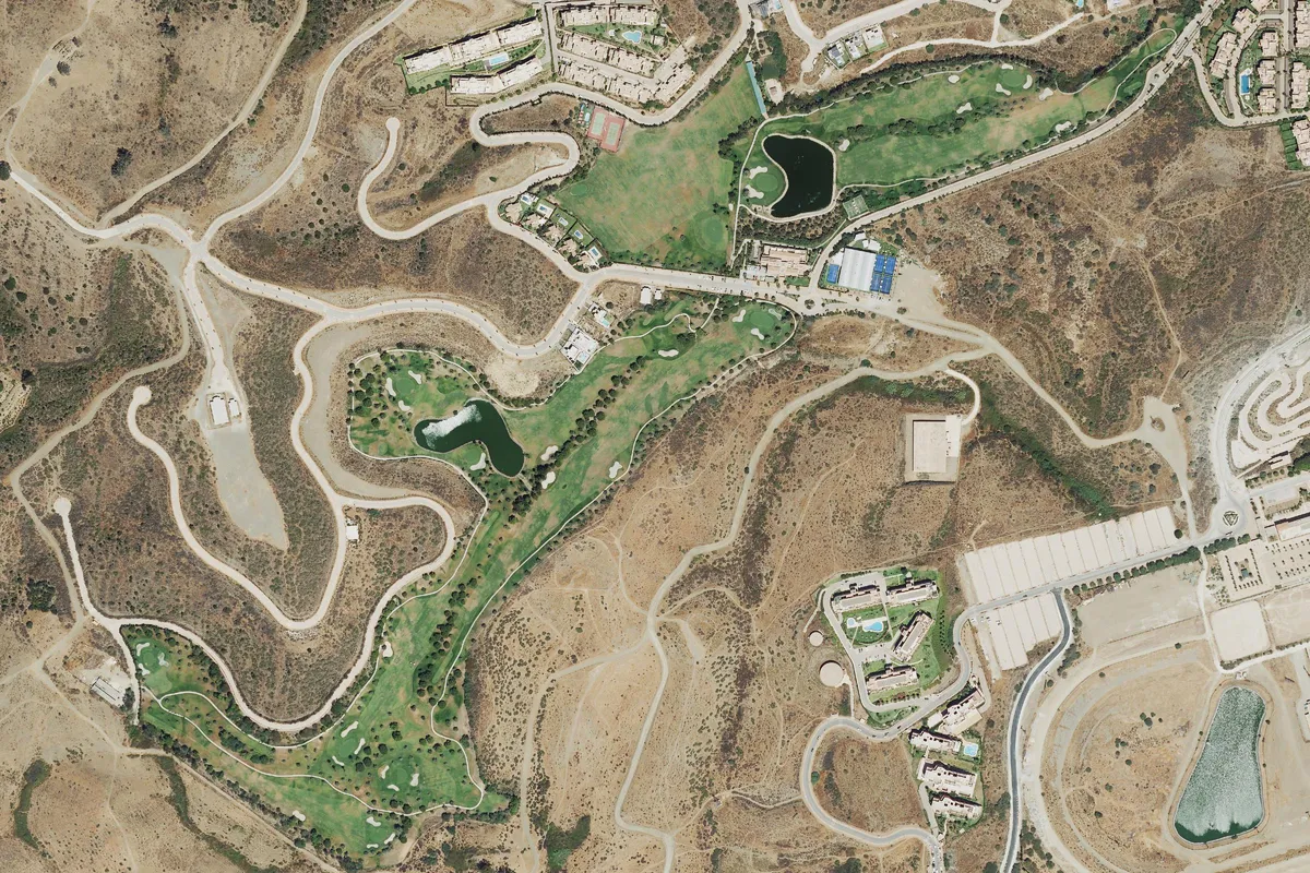 Luftaufnahme des Golfplatzes Cerrado del Aguila Golf