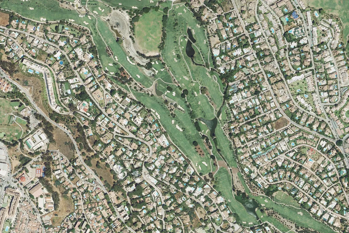 Aerial view of the golf course Real Club de Golf Las Brisas